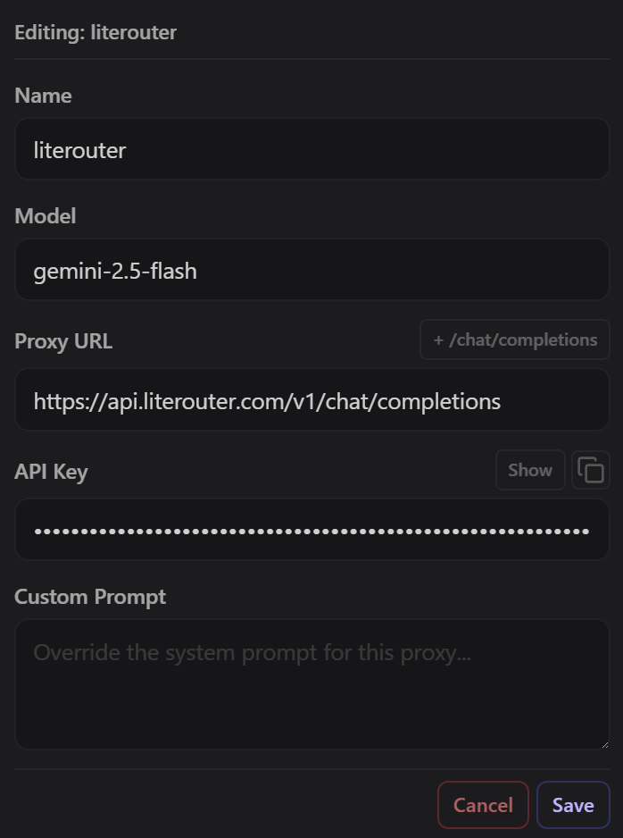Настройки Janitor с Literouter